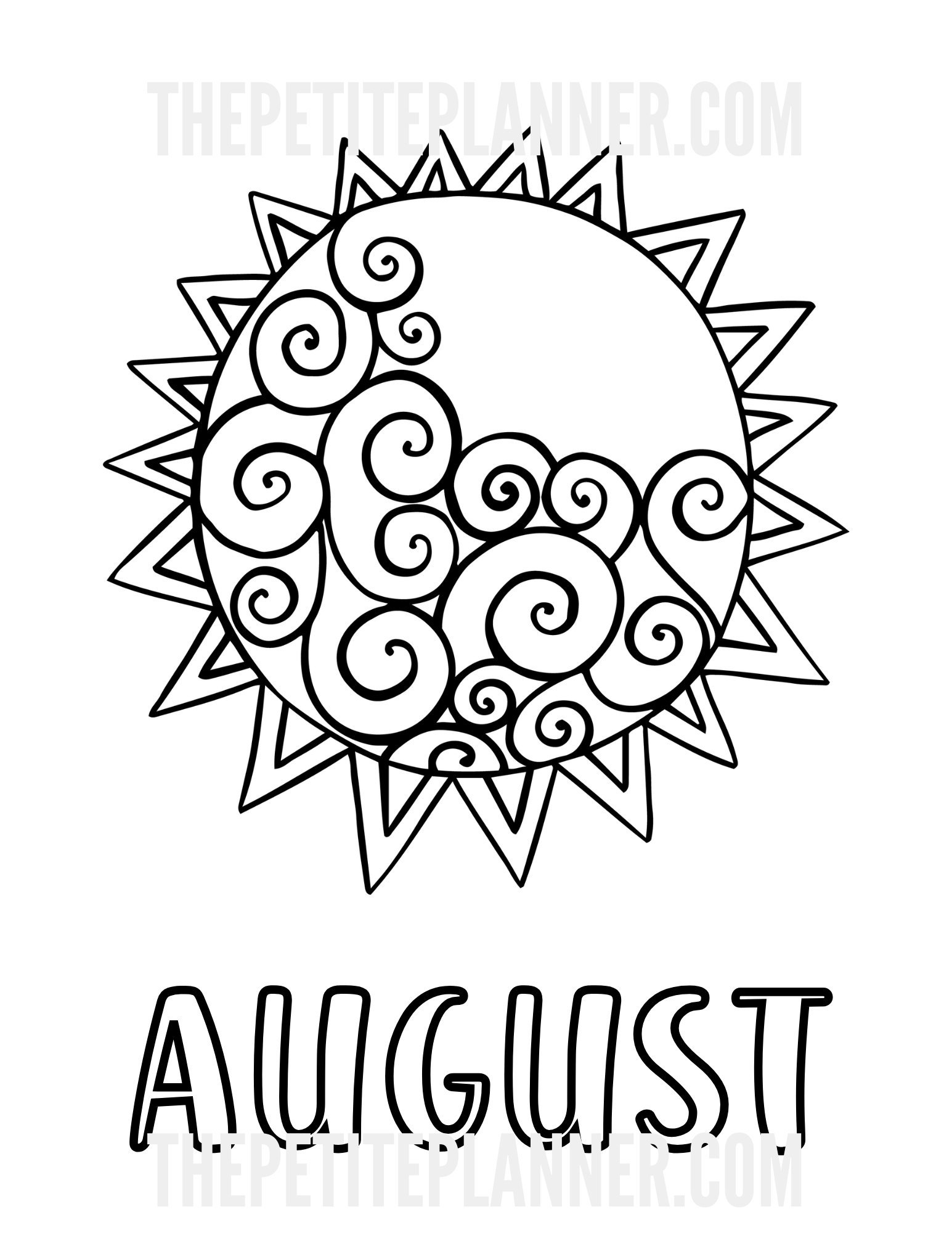 printable august journal theme (nature)